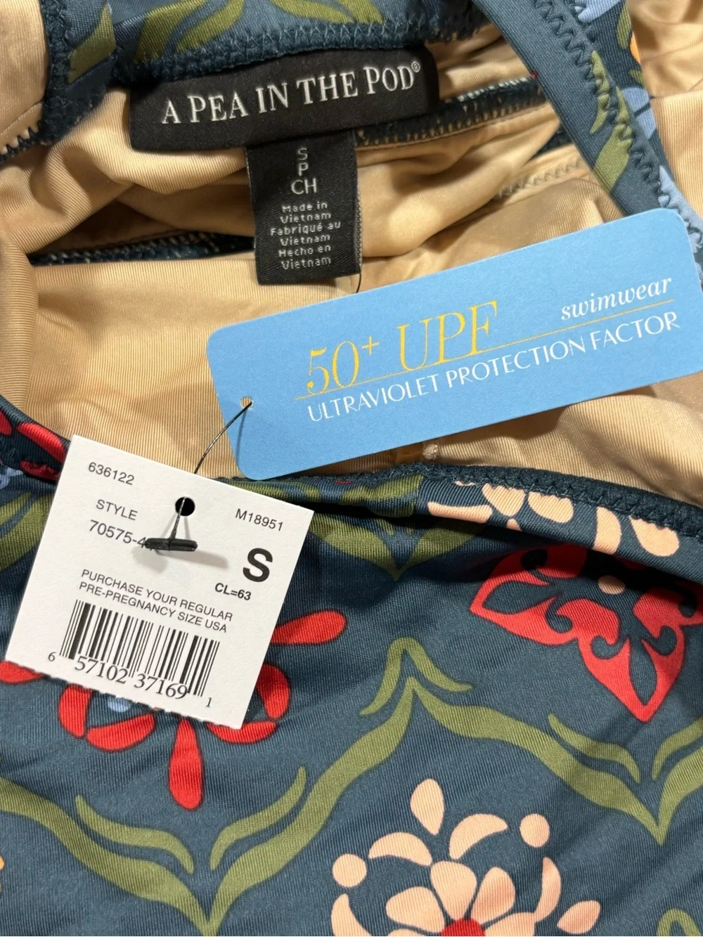 A Pea in the Pod Women’s Maternity Tankini Set Floral Navy Size Small New